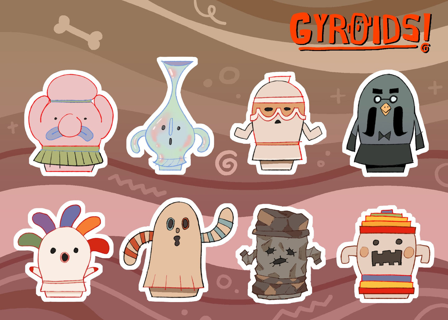 Gyroids sticker sheet